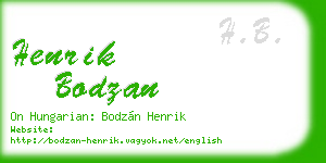 henrik bodzan business card